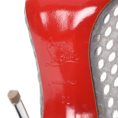 Christian Louboutin Fishnet Suede Follies Resille 100 Pumps 38 6 of 8