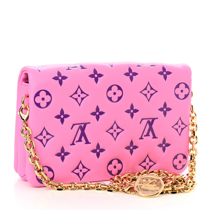 Louis Vuitton Lambskin Embossed Monogram Vuittamins Pochette Coussin Rose Violet 3 of 9