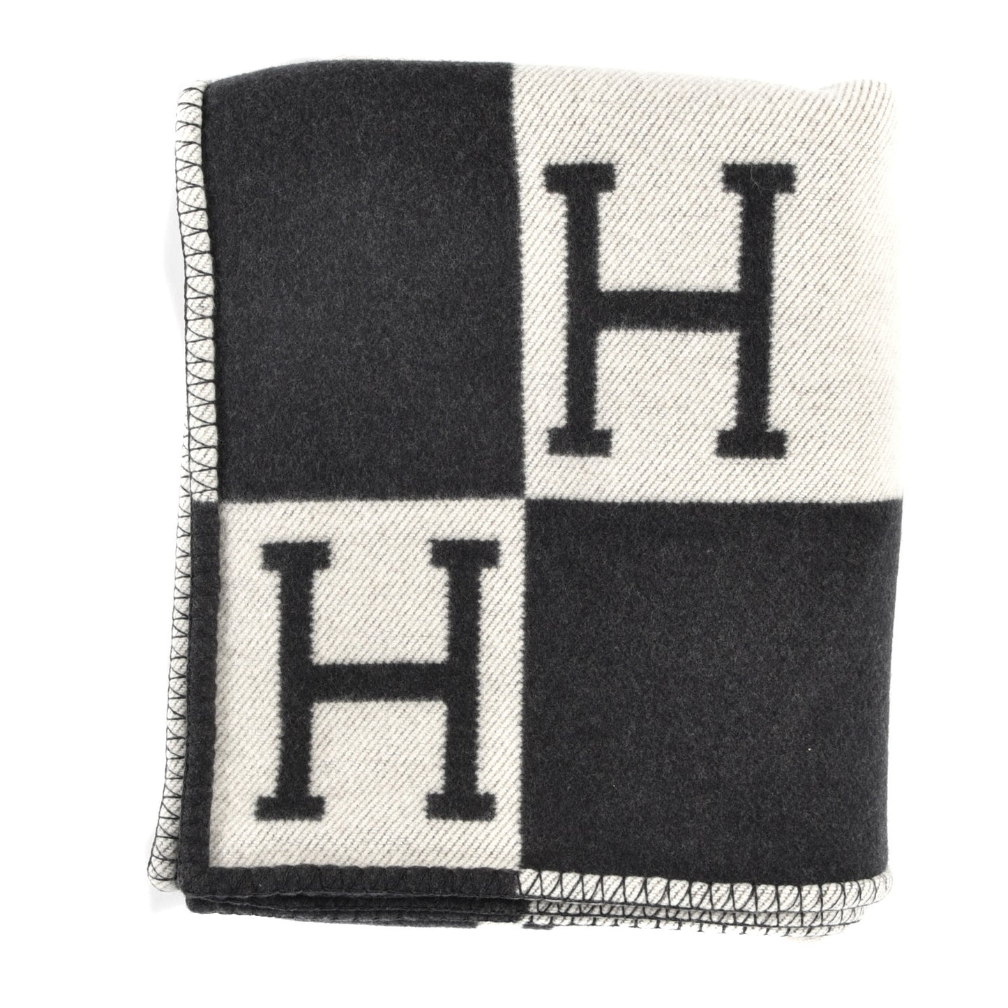 Wool Cashmere Avalon Blanket Ecru Gris Fonce