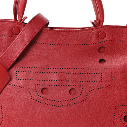 Balenciaga Veau Soyeux Perforated Blackout Hardware S City Rouge Groseille 9 of 11