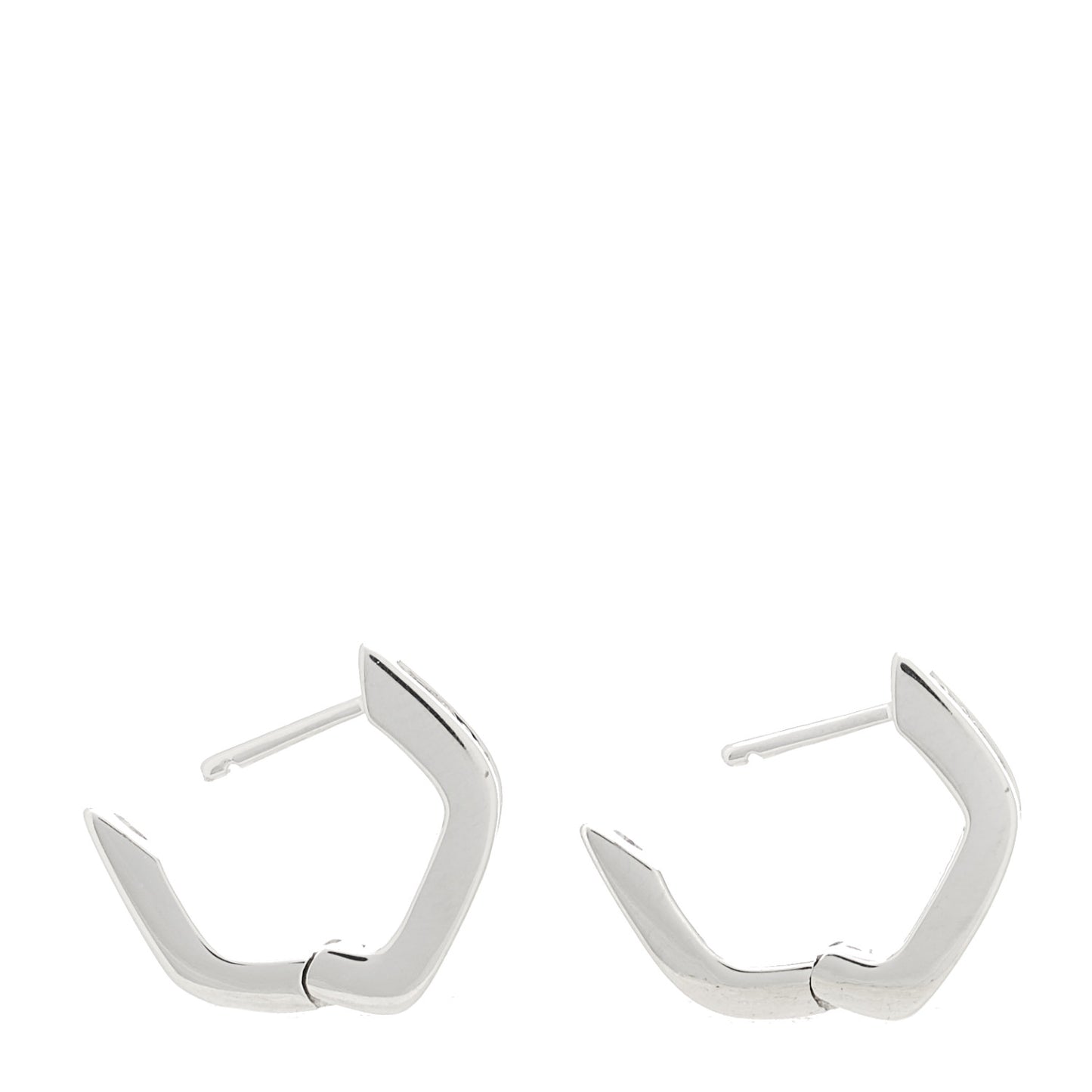 18K White Gold Diamond Baguette Georgie Huggie Earrings