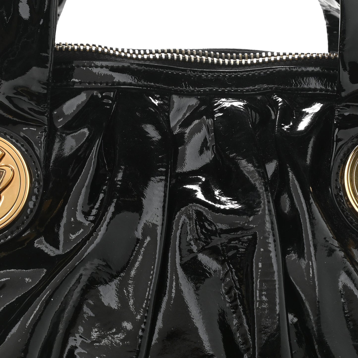 Patent Medium Hysteria Top Handle Bag Black