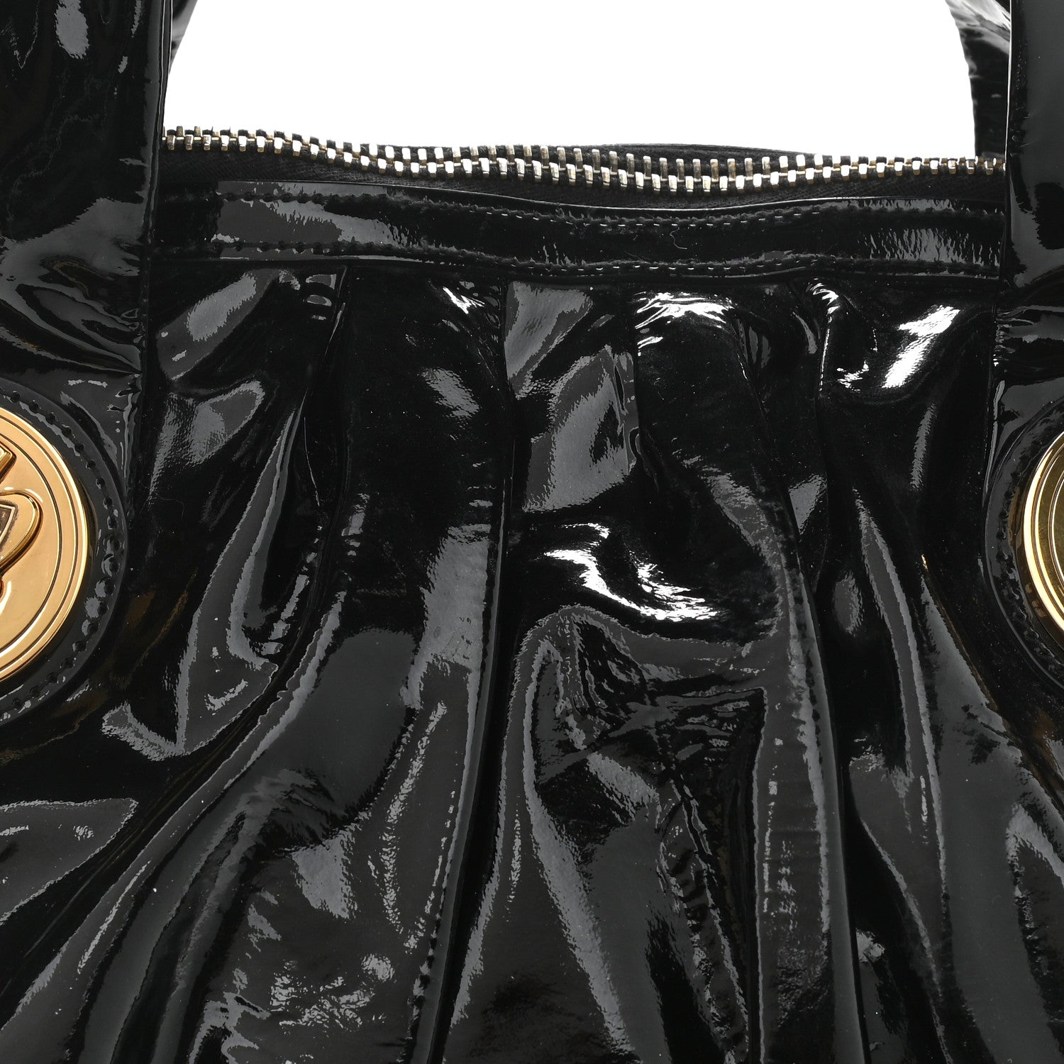 Gucci Patent Medium Hysteria Top Handle Bag Black 8 of 13
