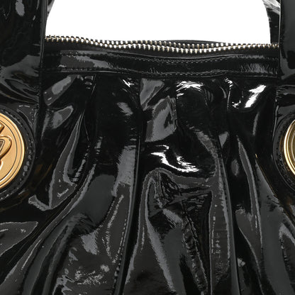 Gucci Patent Medium Hysteria Top Handle Bag Black 8 of 13
