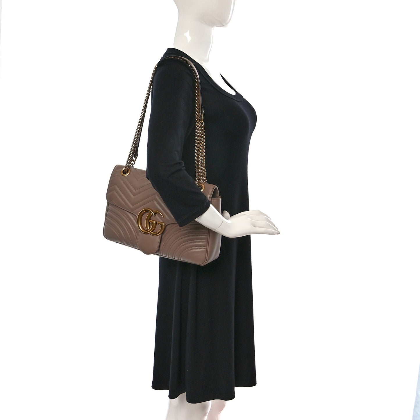 Calfskin Matelasse Medium GG Marmont Shoulder Bag Porcelain Rose