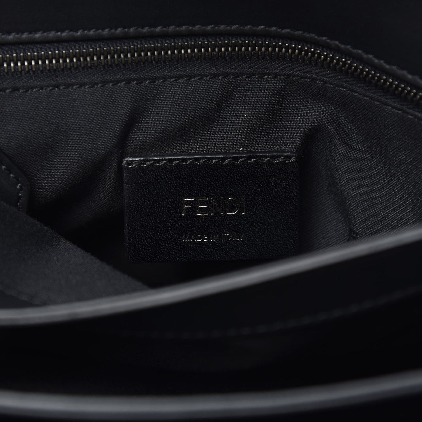 Vitello Century Grace FF Embossed Top Handle Clutch Black