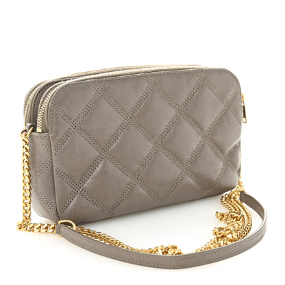 Saint Laurent Grained Lambskin Quilted Mini Becky Double Zip Bag Taupe 3 of 14