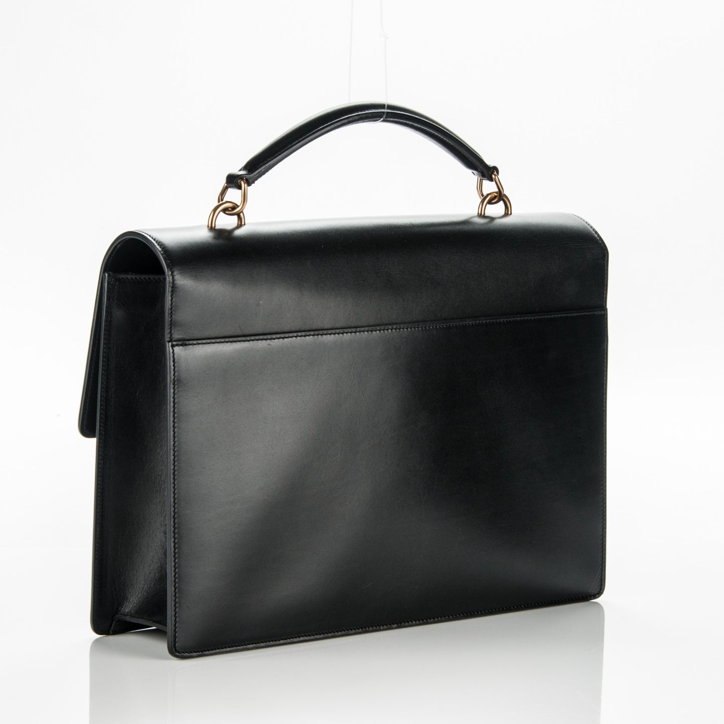 Calfskin Large Highschool Satchel Black