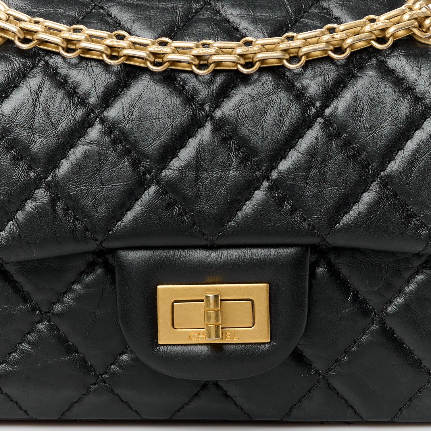 Chanel Aged Calfskin Quilted 2.55 Reissue Mini Flap Black 8 of 11