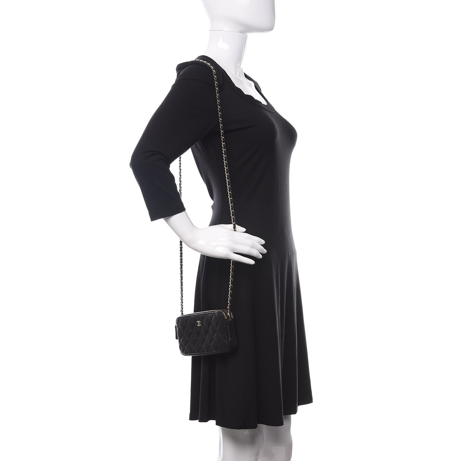 Chanel Caviar Quilted Small Clutch With Chain Black 2 of 12
