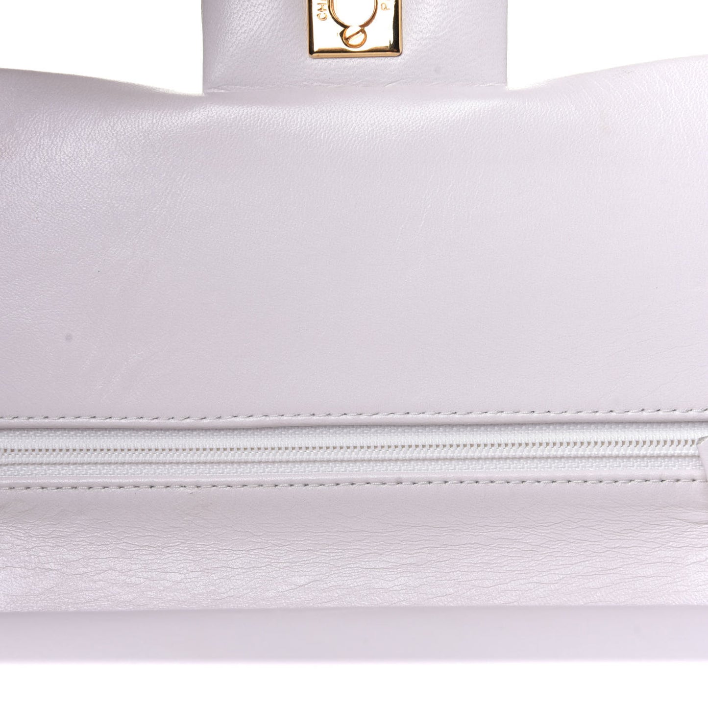 Lambskin Quilted Medium Double Flap White