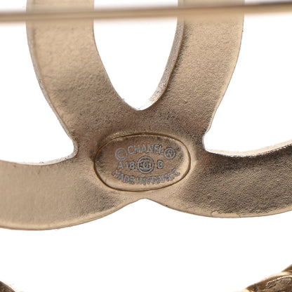 Chanel Metal CC Paris Brooch Gold 4 of 5