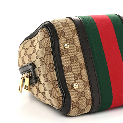 Gucci Monogram Vintage Web Small Boston Dark Brown 9 of 12