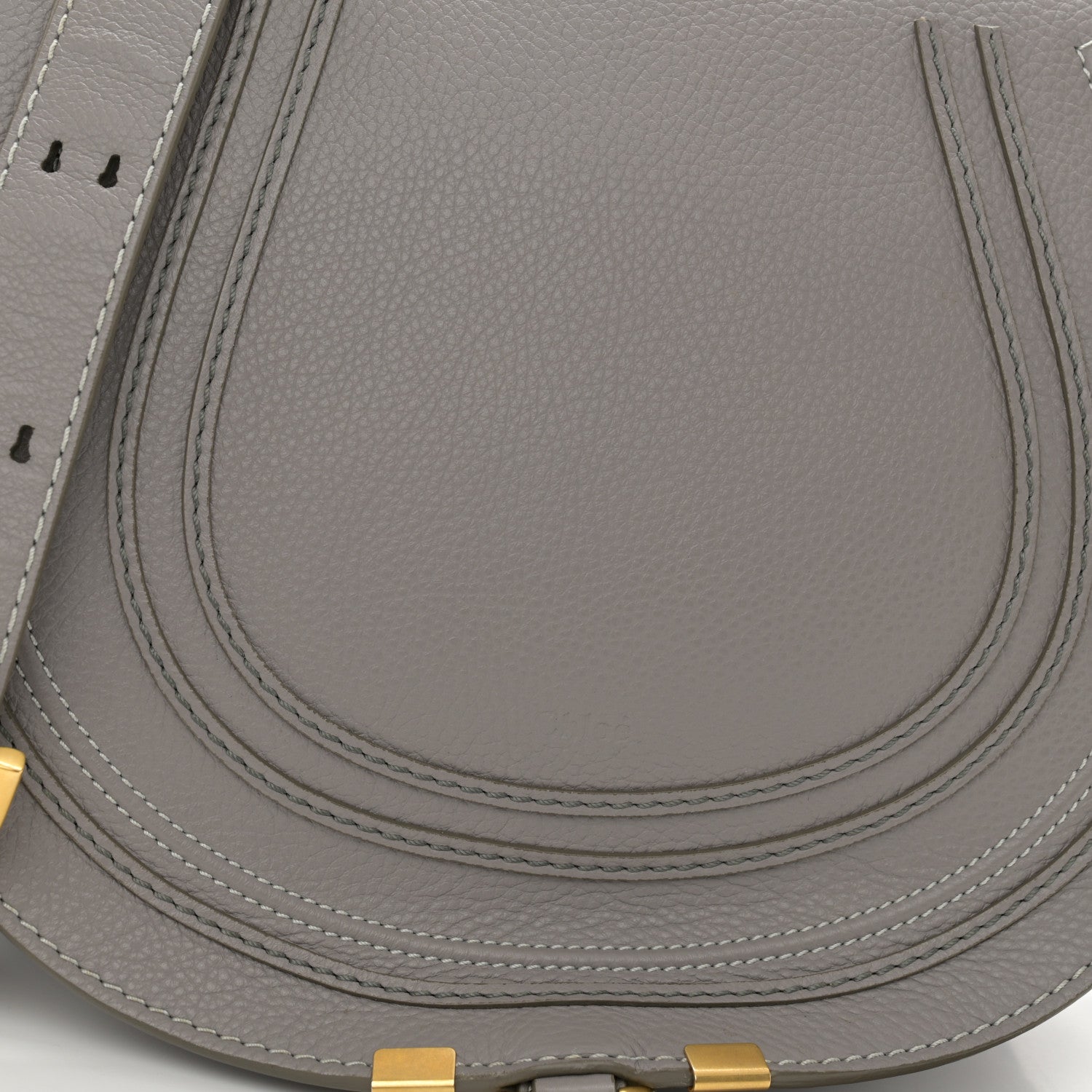 Chloe Calfskin Medium Marcie Round Crossbody Bag Cashmere Grey 8 of 10