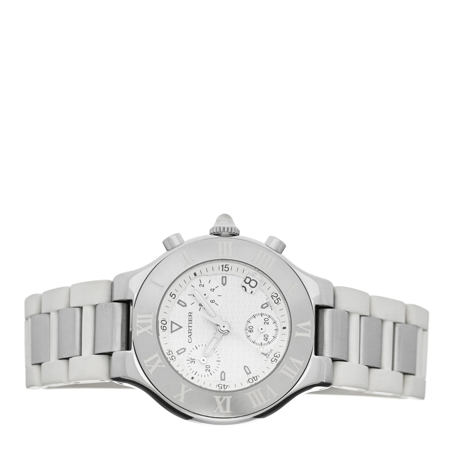 Cartier Stainless Steel Rubber 38mm Must 21 Chronoscaph Quartz Watch 2 of 4