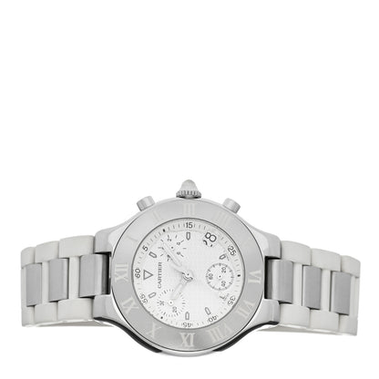 Cartier Stainless Steel Rubber 38mm Must 21 Chronoscaph Quartz Watch 2 of 4