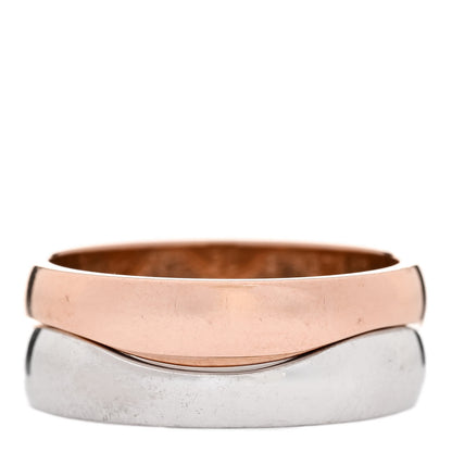Cartier 18K Pink White Gold Love Me Band Ring Set of 2 52 6 1 of 6