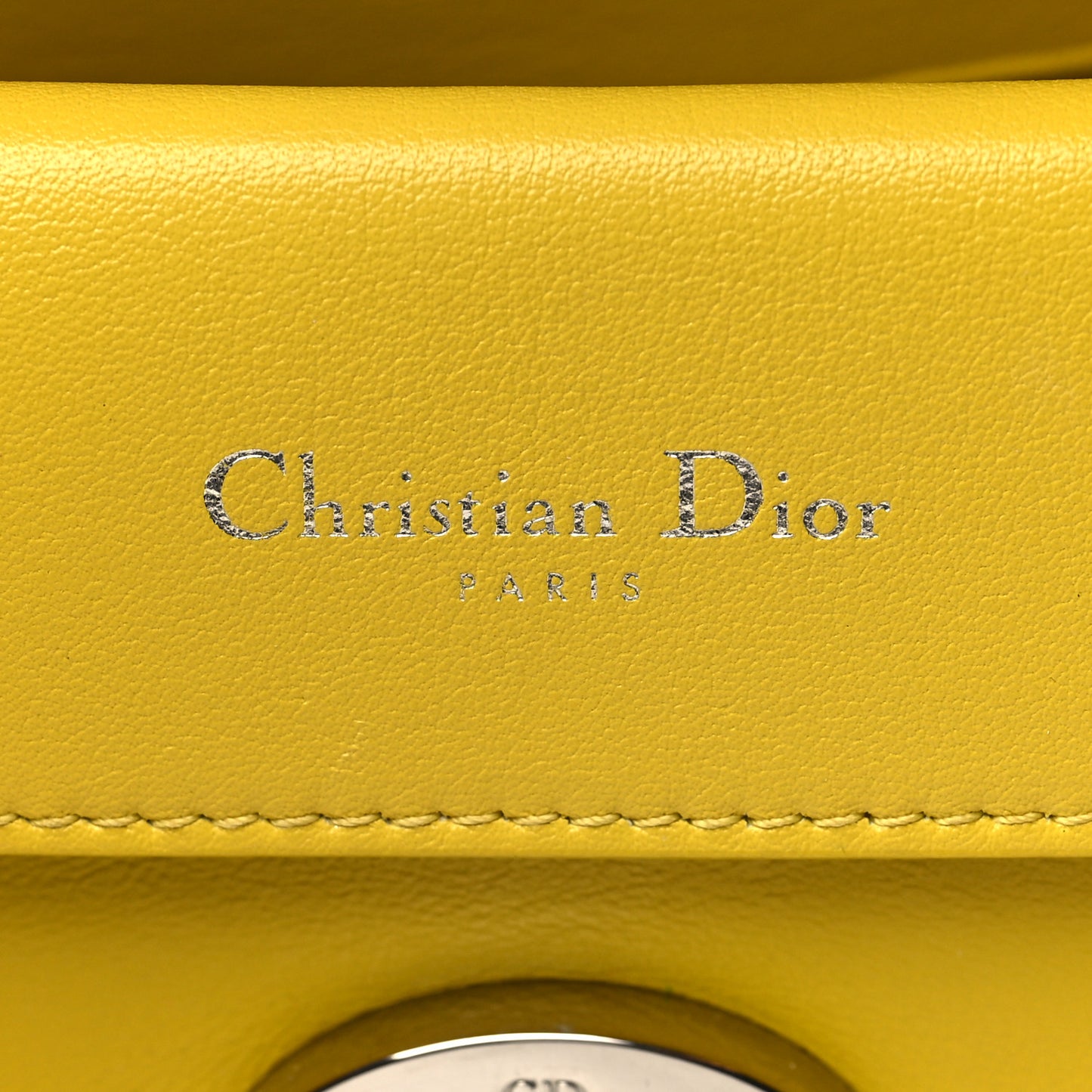 Smooth Calfskin Bi-Color Mini Be Dior Flap Bright Yellow Rose Dragee