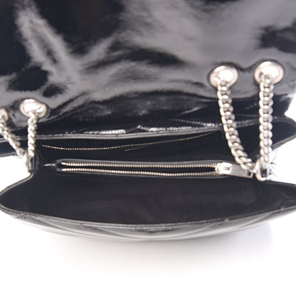 Saint Laurent Patent Y Quilted Monogram Medium Loulou Chain Satchel Black 4 of 9