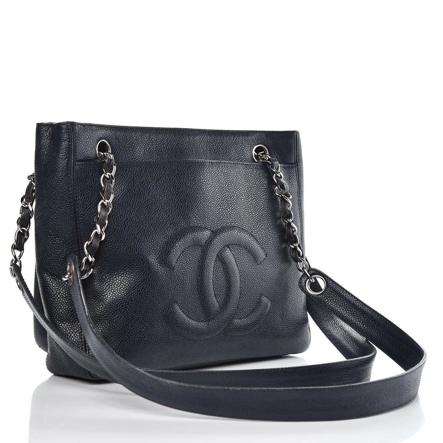 Chanel Caviar Flap Shoulder Bag Navy 3 of 11