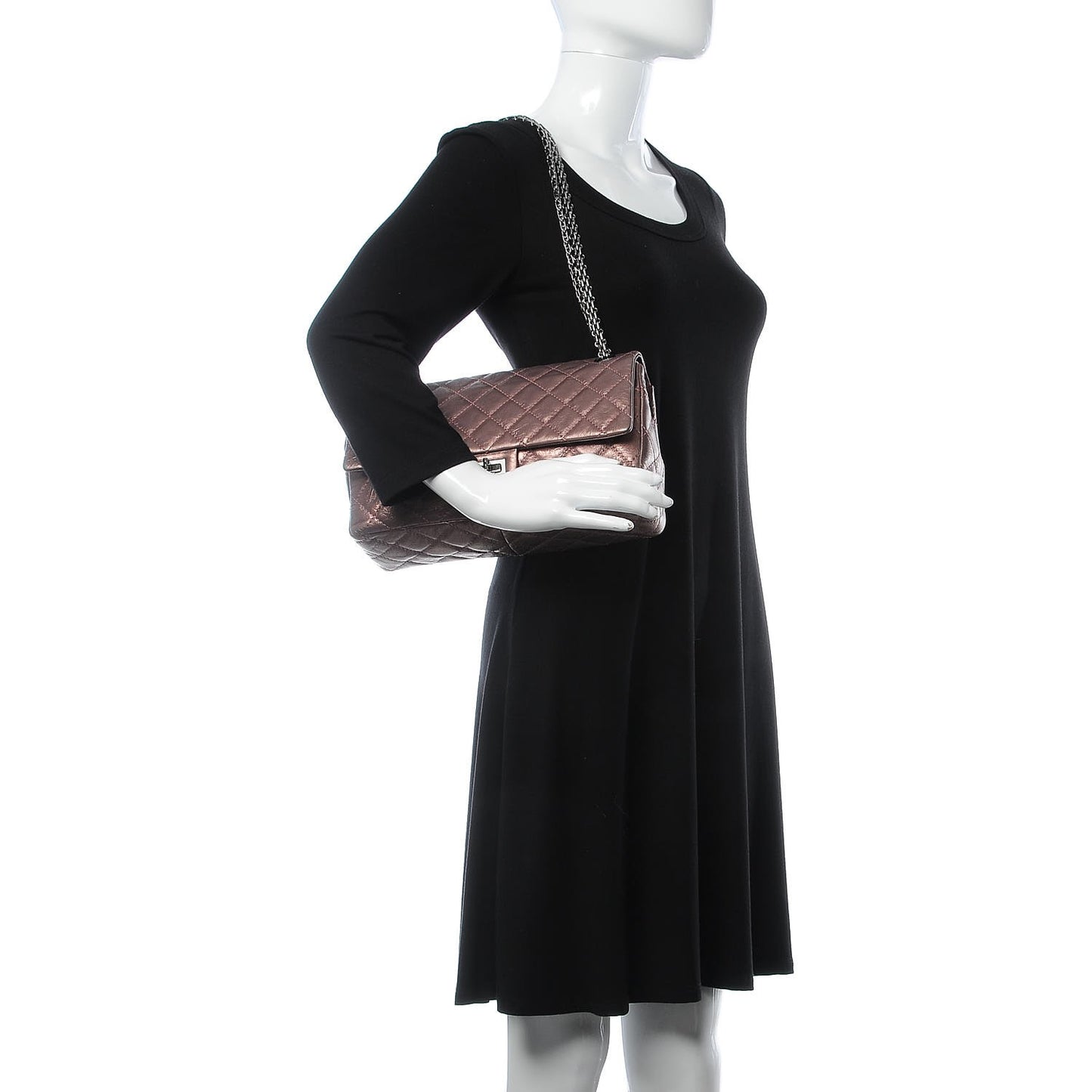 Metallic Aged Calfskin Quilted 2.55 Reissue 226 Flap Light Purple