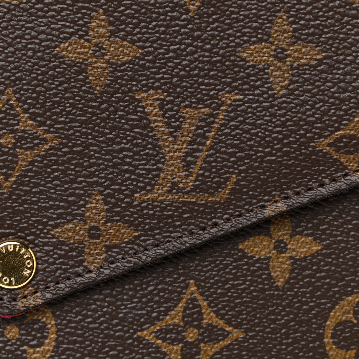 Monogram Pochette Felicie Chain Wallet Fuchsia