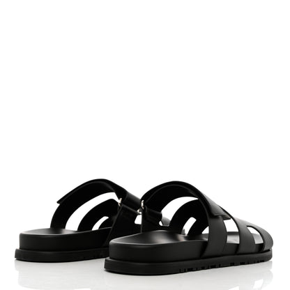 Hermes Calfskin Mens Chypre Sandals 44 Black 4 of 9