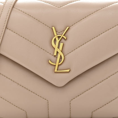 Saint Laurent Calfskin Y Quilted Monogram Toy Loulou Crossbody Bag Marble Pink 9 of 12