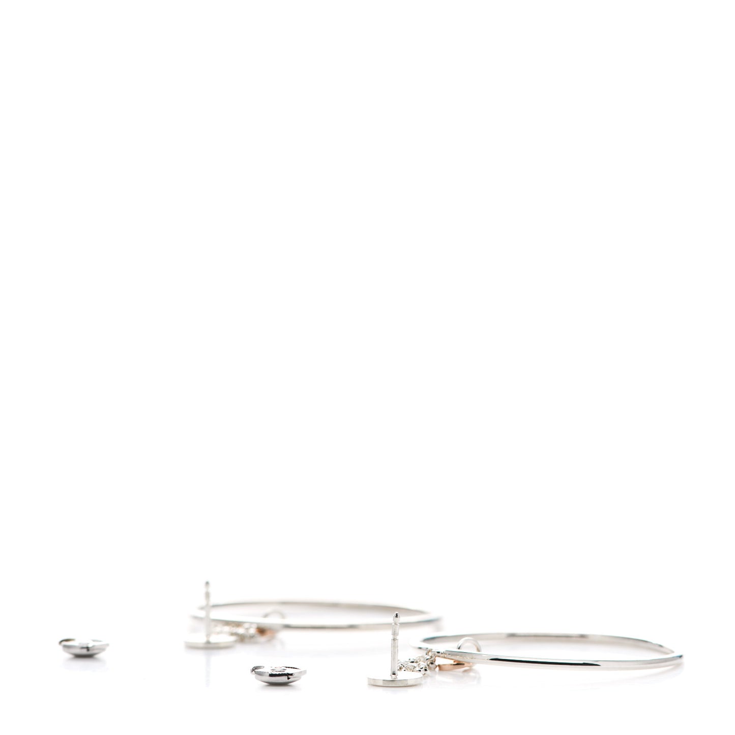 Sterling Silver 18K Rose Gold PM Ex-Libris Hoop Earrings