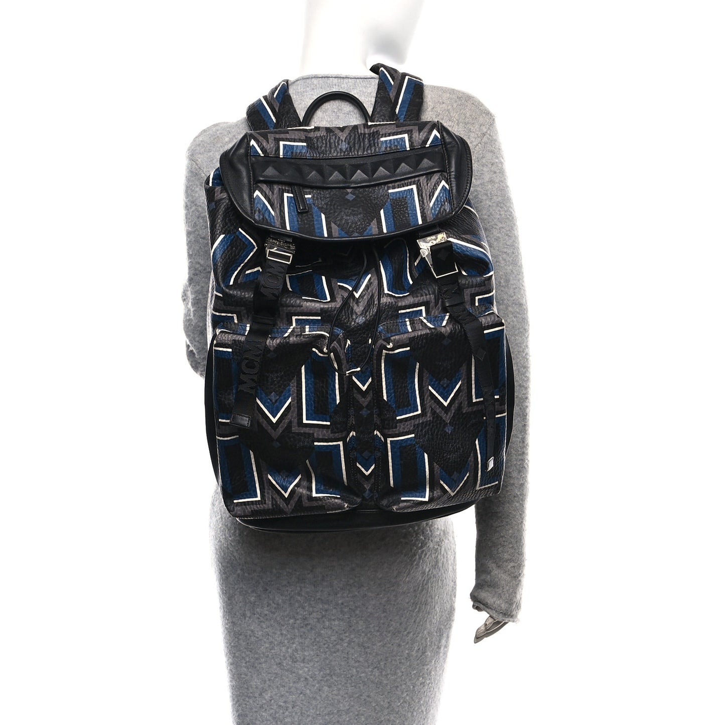 Visetos Chevron Stripe Buckle Backpack Black