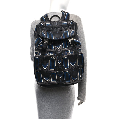 MCM Visetos Chevron Stripe Buckle Backpack Black 2 of 10