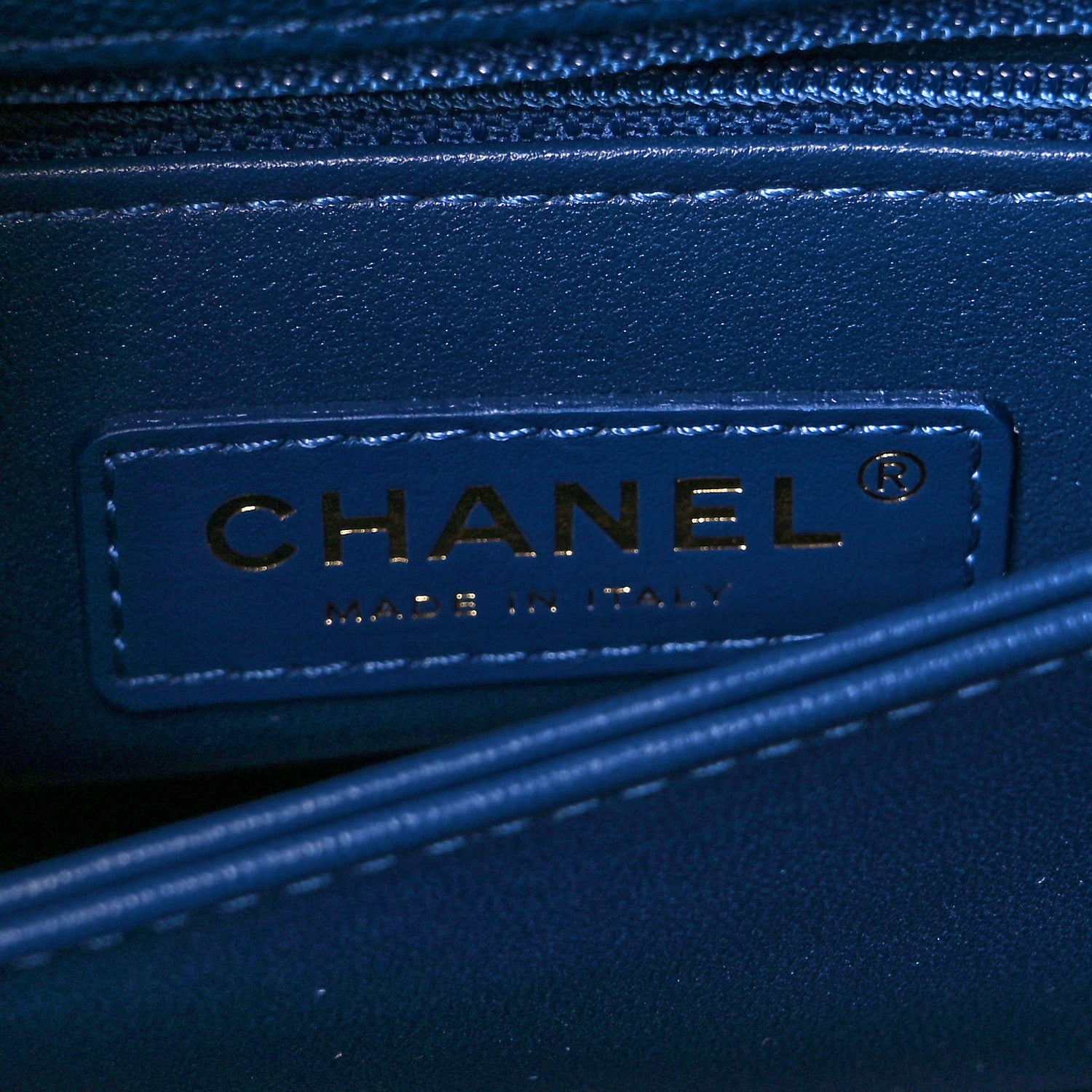 Chanel Caviar Quilted Lizard Embossed Mini Coco Handle Flap Navy Blue 5 of 9