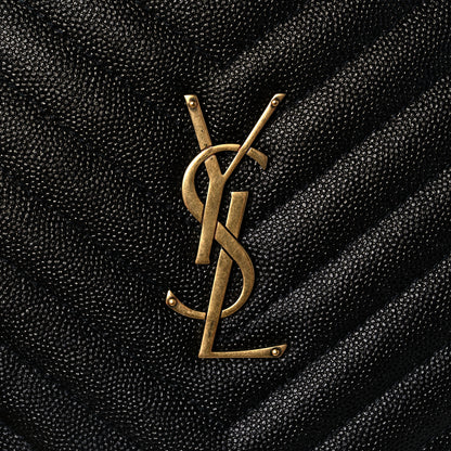 Saint Laurent Grain De Poudre Matelasse Chevron Quilted Round Vinyle Camera Bag Black 8 of 10