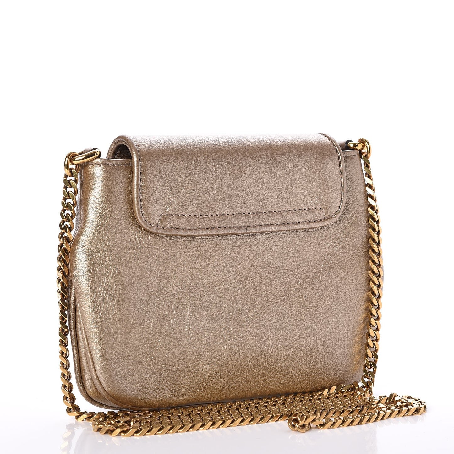 Pebbled Calfskin Small 1973 Chain Shoulder Bag Champagne