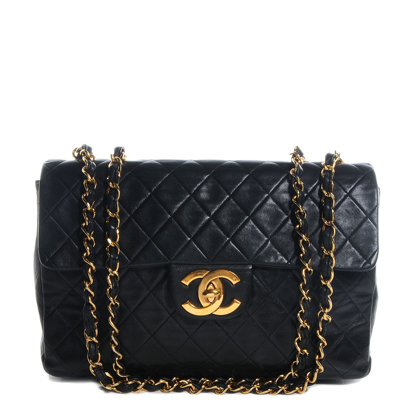 Lambskin XL Jumbo Flap Black