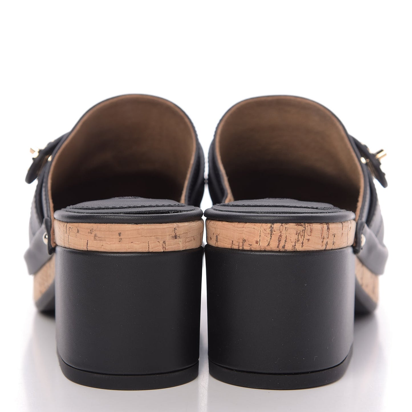 Calfskin CC Turn Lock Clogs 35 Black