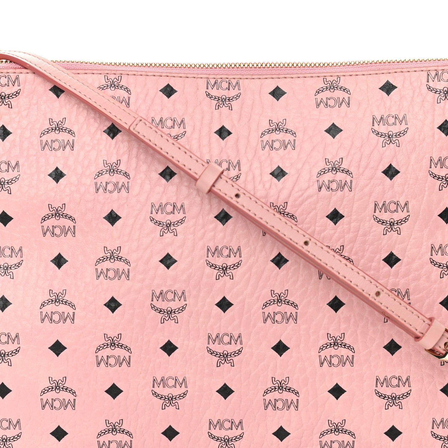 MCM Visetos Medium Crossbody Pouch Soft Pink 1060366 – FASHIONPHILE