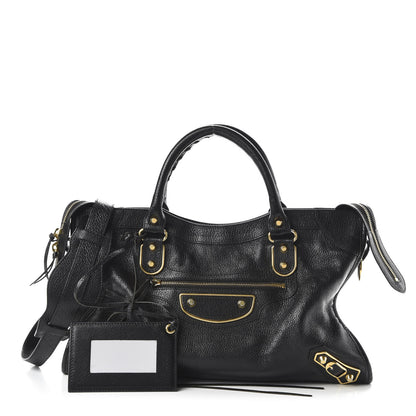 Balenciaga Chevre Gold Metallic Edge Hardware City Black 1 of 9