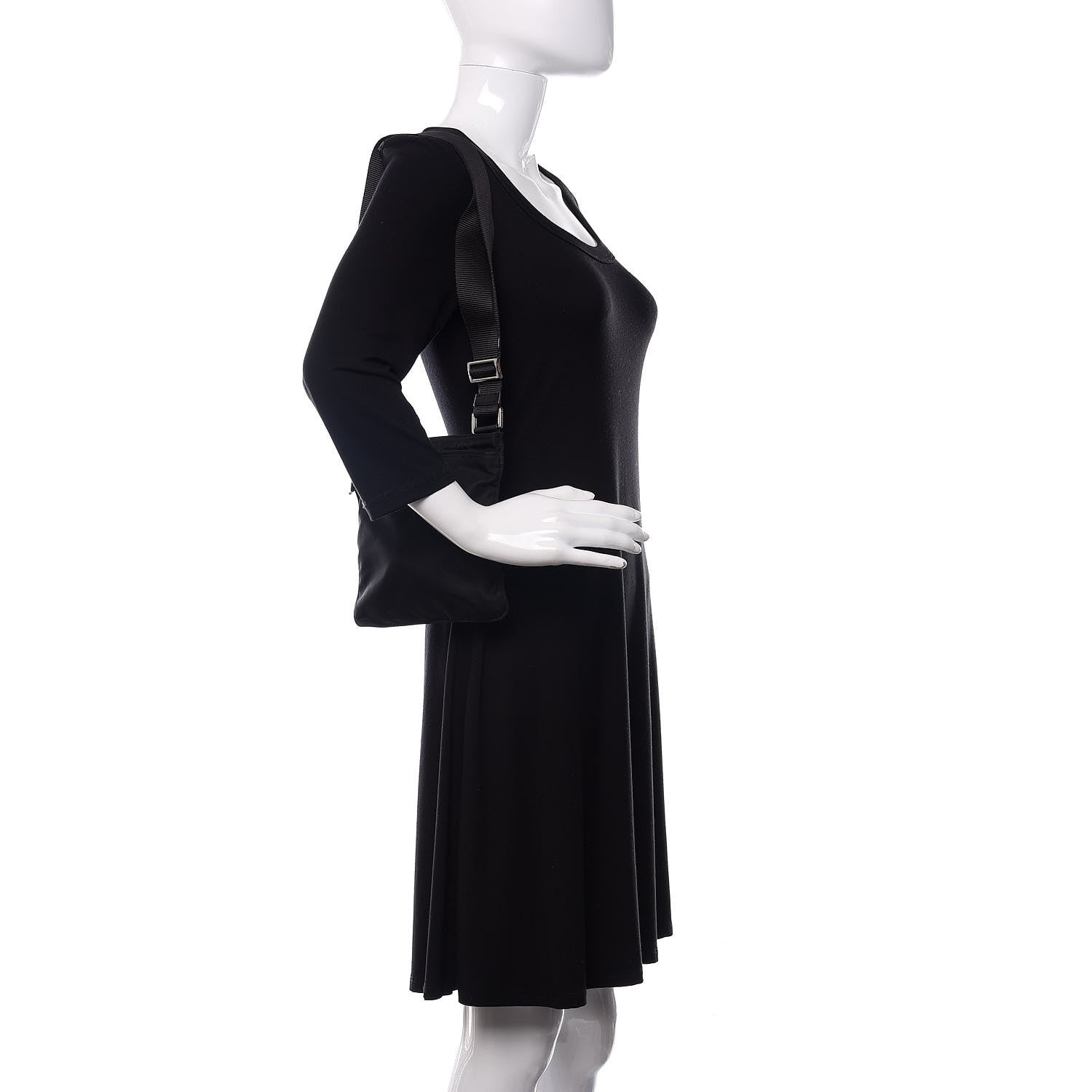 Prada Nylon Flat Messenger Bag Black 2 of 11