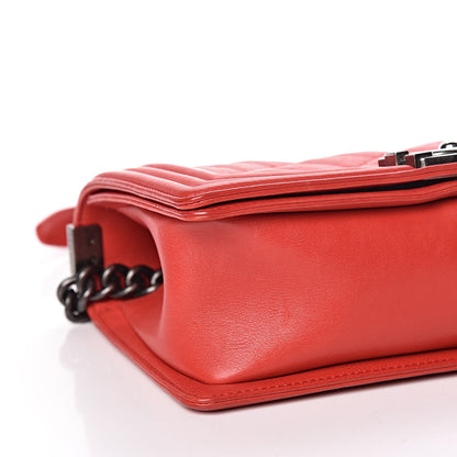 Chanel Calfskin Double Stitch Medium Boy Flap Red 10 of 14