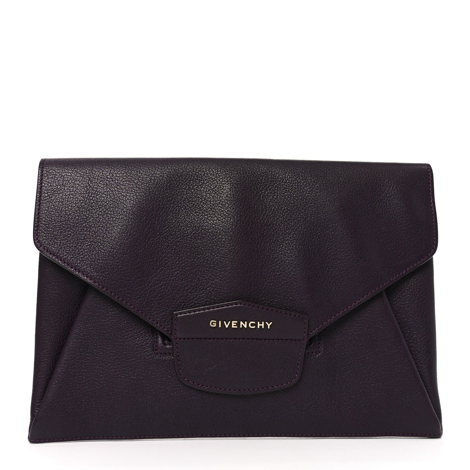 Givenchy Sugar Goatskin Medium Antigona Envelope Clutch Aubergine 1 of 7