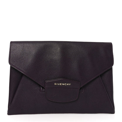 Givenchy Sugar Goatskin Medium Antigona Envelope Clutch Aubergine 1 of 7