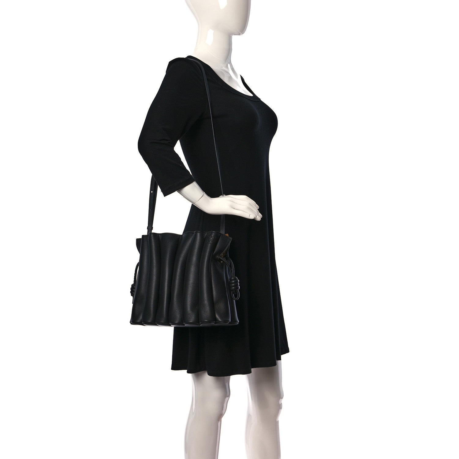 Loewe Calfskin Ondas Flamenco Knot Bag Black 2 of 9