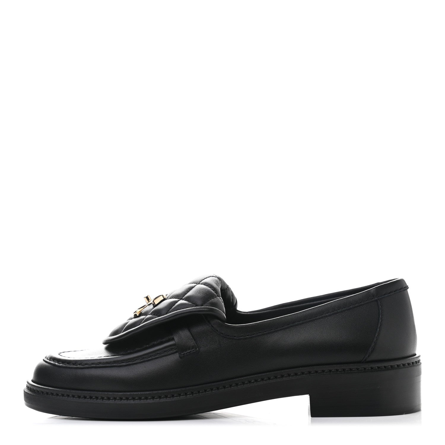 Chanel Lambskin Quilted CC Turnlock Loafers 37 Black 1 of 9