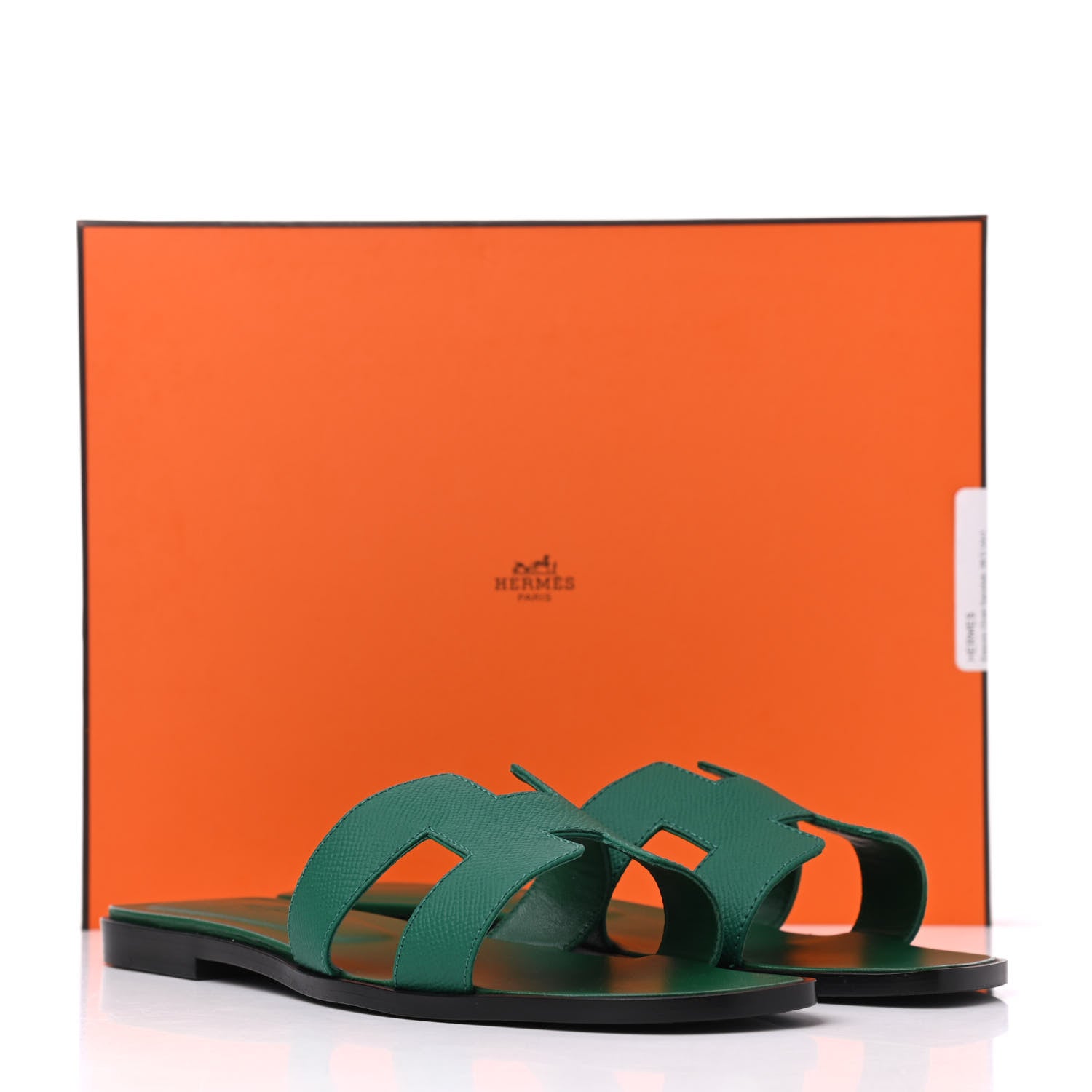 Hermes Epsom Oran Sandals 38.5 Vert Emeraude 13 of 13