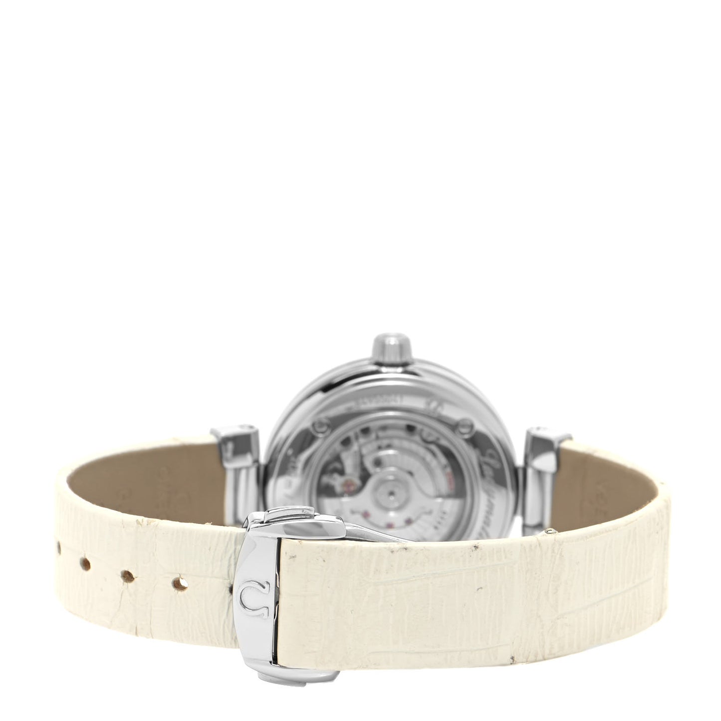 Stainless Steel Calfskin Diamond Mother of Pearl 34mm De Ville Ladymatic Co-Axial Automatic Watch 425.33.34.20.55.001
