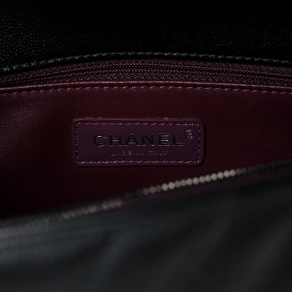 Chanel Caviar Chevron Quilted Small Coco Handle Flap So Black 6 of 12