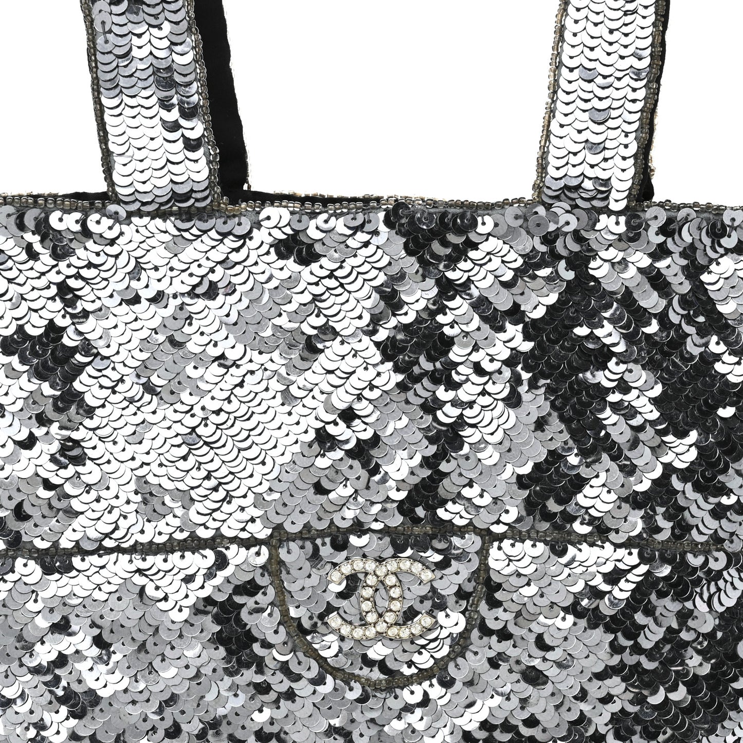 Satin Sequin Mini Tote Blue