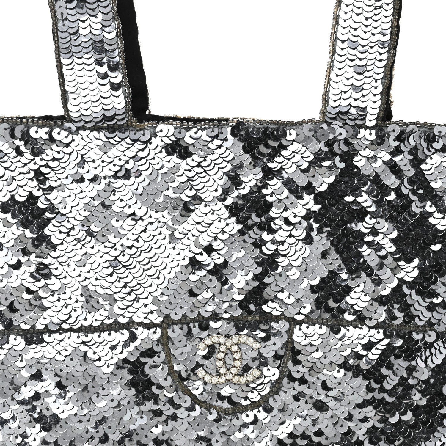 Chanel Satin Sequin Mini Tote Blue 8 of 11