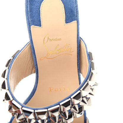 Christian Louboutin Suede Studded Tina Goes Mad 55 Slide Sandals 35 Version Jeans 8 of 10